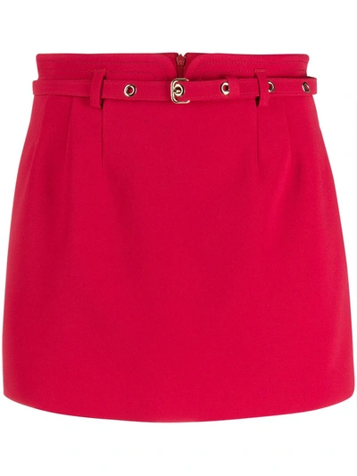 Red Valentino Dotted Belted Shorts In Red