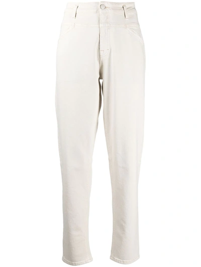 Closed Mid-rise Straight Organic Cotton Jeans In Beige