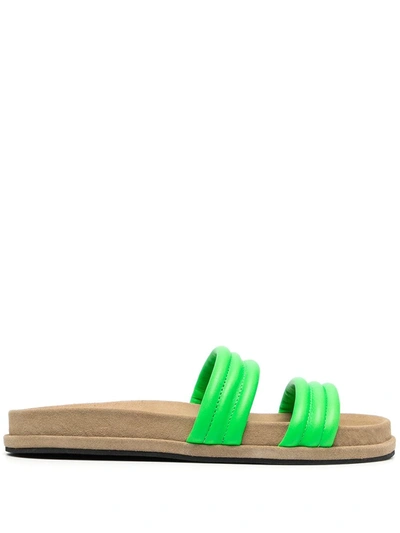 Roseanna Ribbed Double-strap Sandals In Green