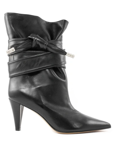 Alexandre Vauthier Black Leather Boot In Nero