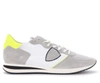 PHILIPPE MODEL SNEAKER PHILIPPE MODEL TROPEZ X MADE OF WHITE FABRIC AND SUEDE WITH FLUO DETAILS,TZLU-WP11