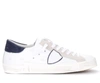 PHILIPPE MODEL SNEAKER PHILIPPE MODEL PARIS X MADE OF WHITE LEATHER WITH BLUE DETAILS,PRLU-VX22