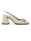 GUCCI WHITE LEATHER SLINGBACK,11751839