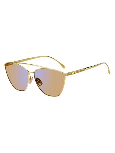 Fendi Ff 0438/s Sunglasses In U Yellow Gold