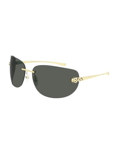 Cartier Ct0266s Sunglasses In Gold Gold Grey