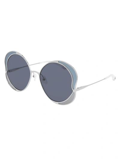 Chloé Ch0024s Sunglasses In Silver Silver Blue