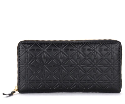 Comme Des Garçons Wallet Made Of Black Printed Leather In Nero