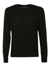 DOLCE & GABBANA ALL-OVER LOGO EMBROIDERED SWEATER,GXD56TJASOIN0000