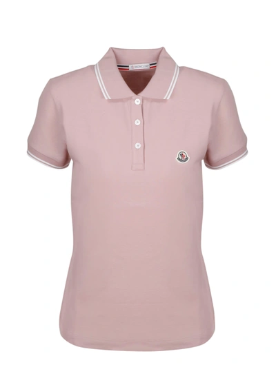 Moncler Patch Logo Poloshirt In Rosa