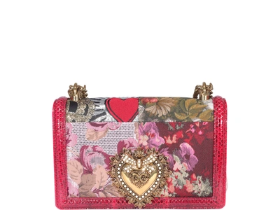 Dolce & Gabbana Heart Plaque Flap Shoulder Bag In Multi