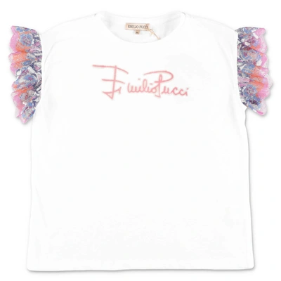 Emilio Pucci Kids' T-shirt In Bianco