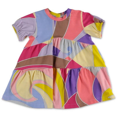 Emilio Pucci Babies' Printed Cotton Jersey Dress In Multicolor