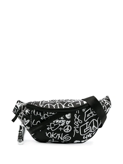 Golden Goose Doodle-print Belt Bag In Black