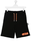Gcds Teen Logo-print Track Shorts In Black