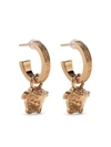 Versace Greca Motif Hoop Earrings Set In Gold
