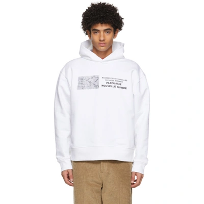 Acne Studios White Dizonord Edition 'musiques Traditionelles' Hoodie In Optic White