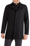 Cole Haan Signature Melton Wool Blend Topcoat In Black