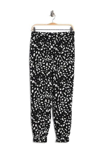 14th & Union Jogger Pants In Black- Ivory Dot Marks