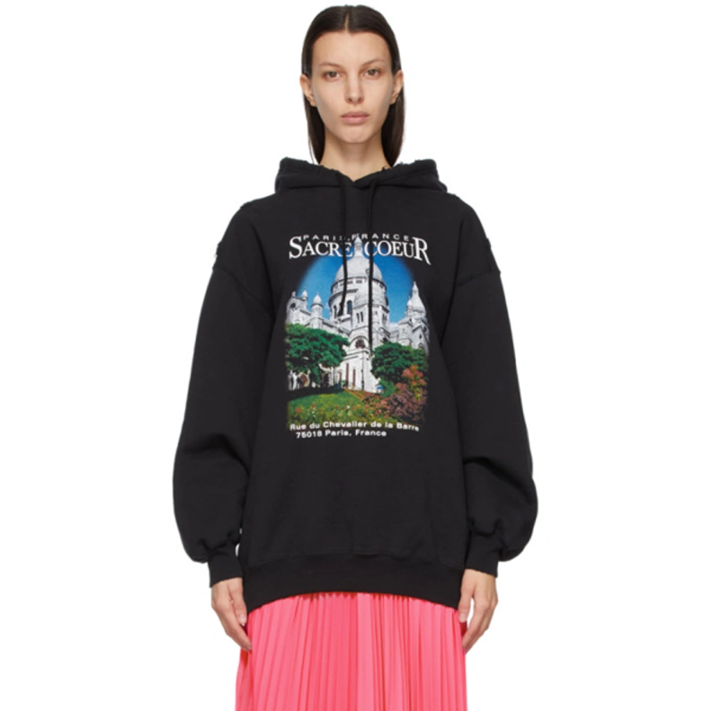 Balenciaga Black Sacre Coeur Sport Hoodie | ModeSens