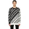 GIVENCHY BLACK & WHITE OVERSIZED CHAIN SWEATER