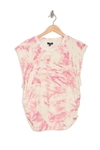 Afrm Graphic Print Muscle T-shirt In Cream Blush Tie Dye