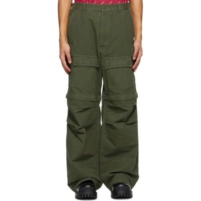 Balenciaga Relaxed Fit Convertible Cargo Trousers In Green