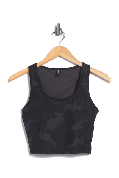 90 Degree By Reflex Long Line Camo Sports Bra In P557 Camo Black Com