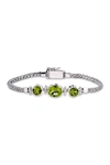 Samuel B Jewelry Sterling Silver Peridot Tulang Naga Bracelet In Green