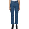 ACNE STUDIOS BLUE CROPPED STRAIGHT FIT JEANS