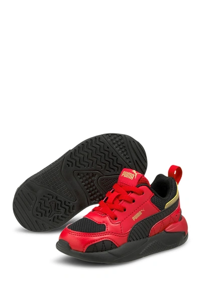 Puma Kids' X-ray 2 Square Ac Sneaker In High Risk Red- Black- Team Gold