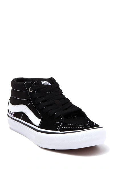 Vans Kids' Sk8 Mid Top Sneaker In Black Whit