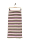 Afrm Port Ribbed Pencil Skirt In Multi Stripe