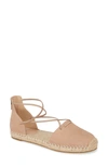 Eileen Fisher Lace Espadrille In Latte Nubuck Leather