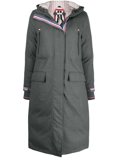Thom Browne Down-filled A-line Hooded Parka In 035 Med Grey