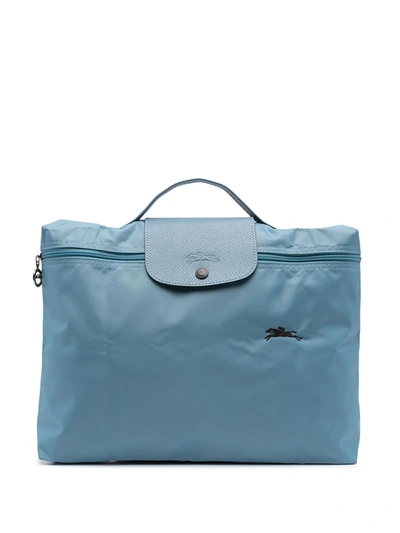 Longchamp Le Pliage Briefcase In Blue