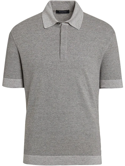 Ermenegildo Zegna Two-tone Polo Shirt In Grey