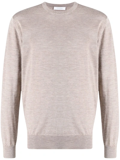 Cruciani Crew-neck Speckled Knit Jumper In Nude