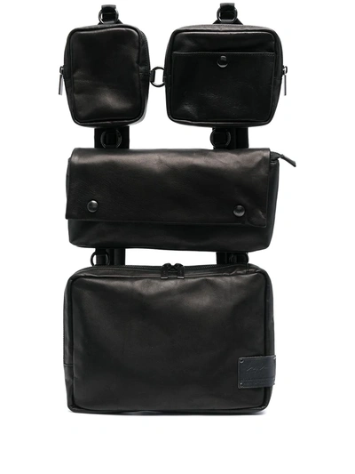 Yohji Yamamoto Multi-pocket Leather Backpack In Black