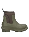 HUNTER HUNTER WOMAN ANKLE BOOTS MILITARY GREEN SIZE 5 RUBBER,11979556GW 5