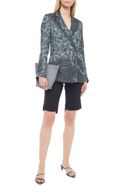 Rag Bone Jarvis Double breasted Floral print Satin jacquard Blazer In Gray ModeSens