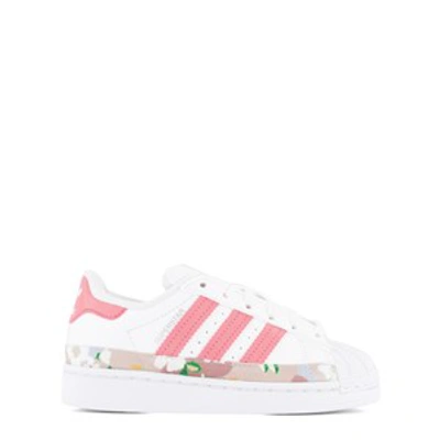 Adidas Originals Kids' Superstar Contrast-trim Sneakers In White