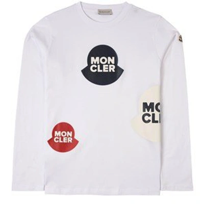 Moncler Kids' White T-shirt For Boy With Logo