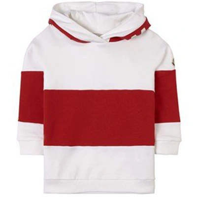 Moncler Kids' Striped Logo-print Hoodie In White