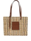 Loewe Women's Square Leather-trimmed Raffia Basket Bag In Brown