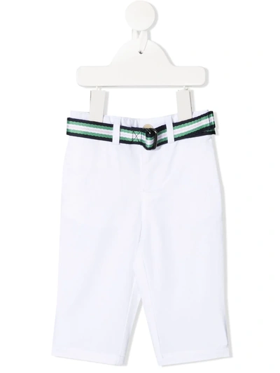 Ralph Lauren Babies' Mid-rise Straight-leg Trousers In 白色