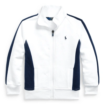 Polo Ralph Lauren Kids' Cotton-blend-fleece Track Jacket In Pure White