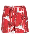 Buscemi Bamboo Print Swim Shorts In Red