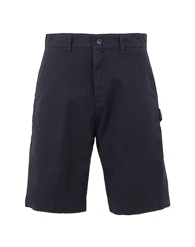 8 By Yoox Organic Cotton Loose-fit Bermuda Man Shorts & Bermuda Shorts Midnight Blue Size 34 Cotton,