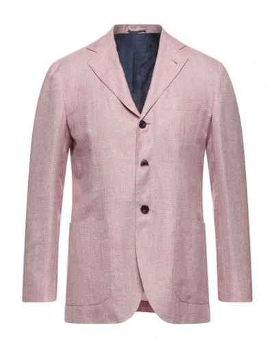 Kiton Suit Jackets In Salmon Pink