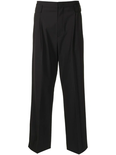 Solid Homme Straight Leg Trousers In Black